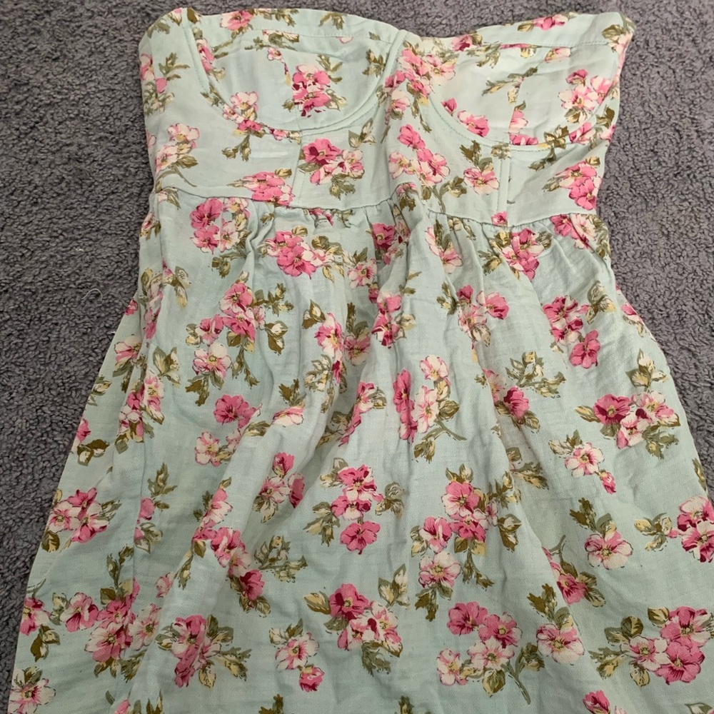 Floral Corset Dress in Pink and Mint